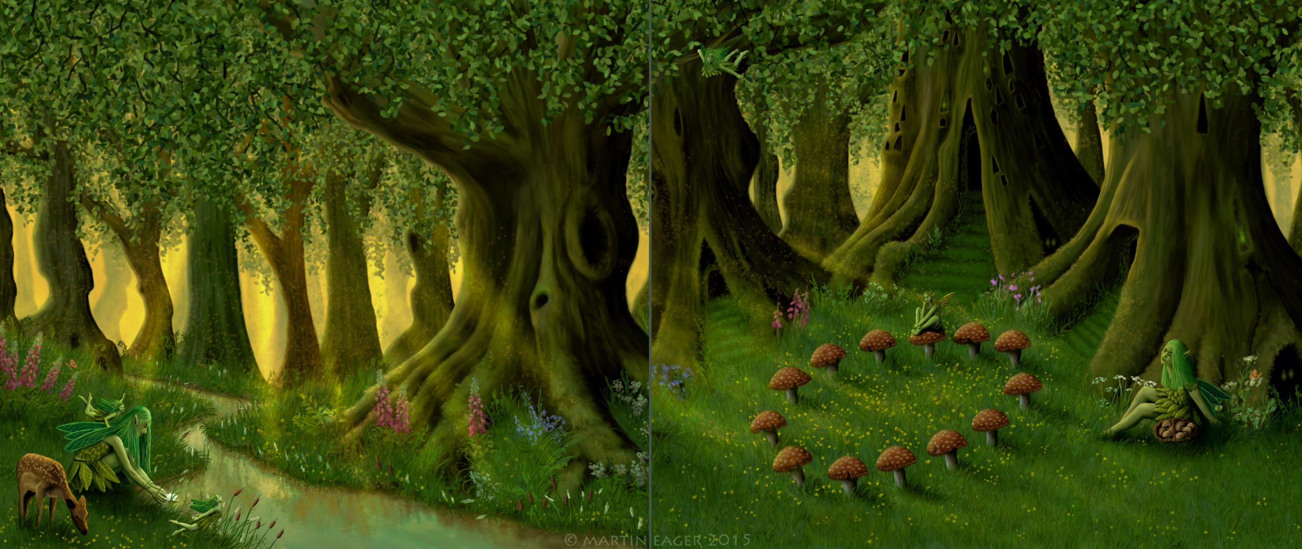 Faerie Woodland Fantasy Illustration - Detail
