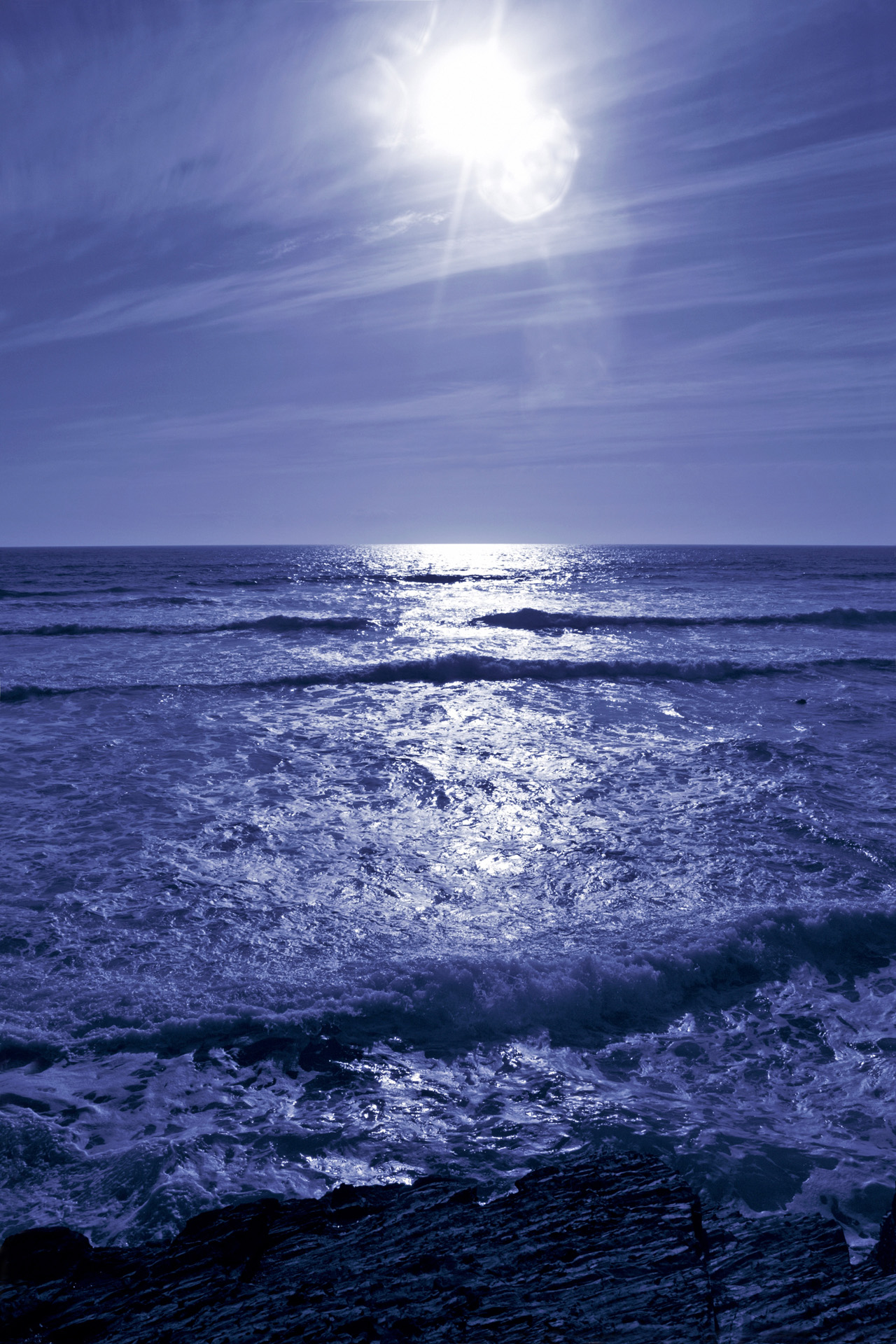 Silvery Blue Sea