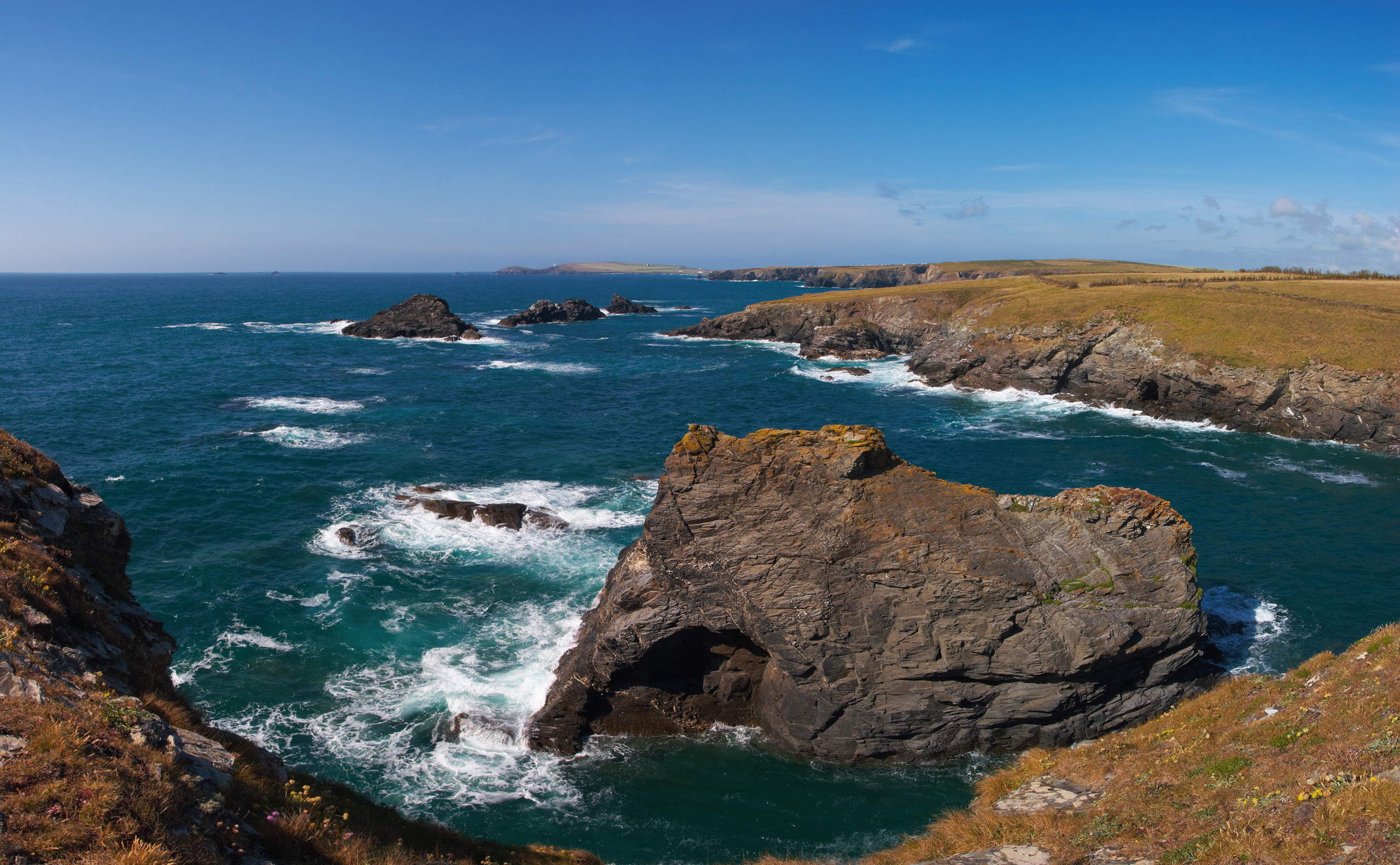 Porth Mear with Trescore Islands and Trevose Head behind