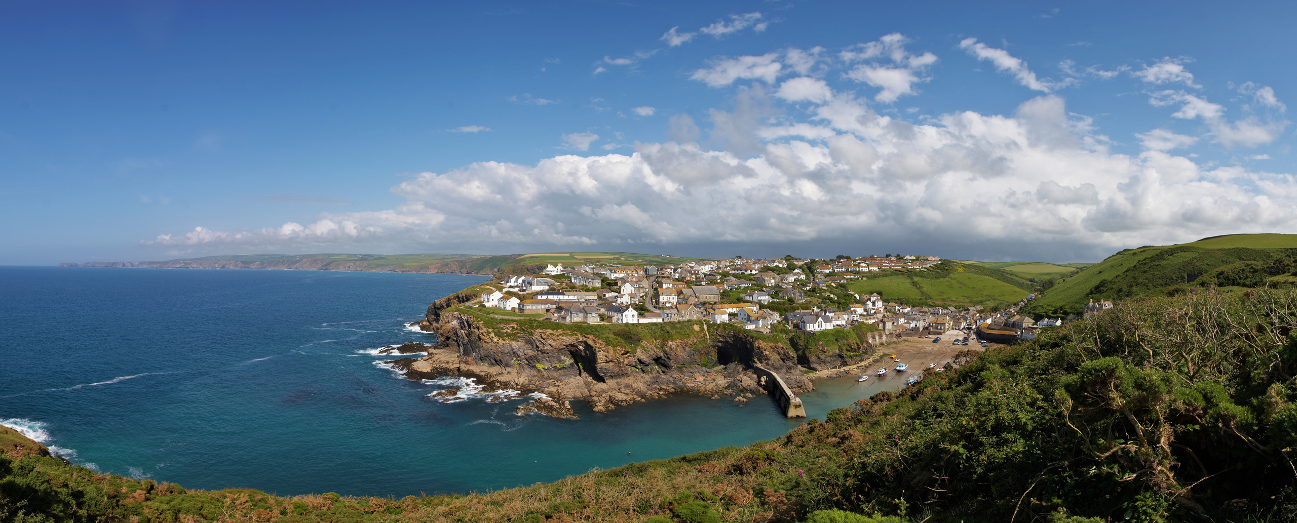 Port Isaac From The Cliffs Panorama