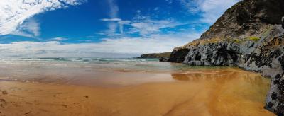 Bedruthan Steps Beach Panorama