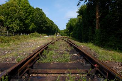 Old railway tracks at Boscarne Junction station