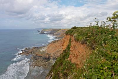 Heritage Coast Cliffs along the Southwest Coastal Path in Cornwa