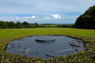 Sundial and sea view at Trengwainton Garden