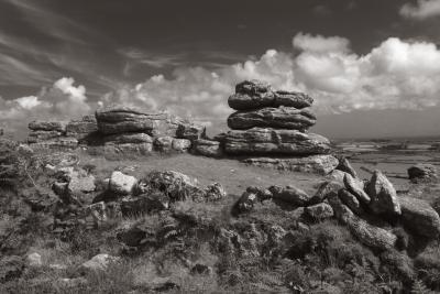 Rosewall Hill Tor Rock Formations Monotone