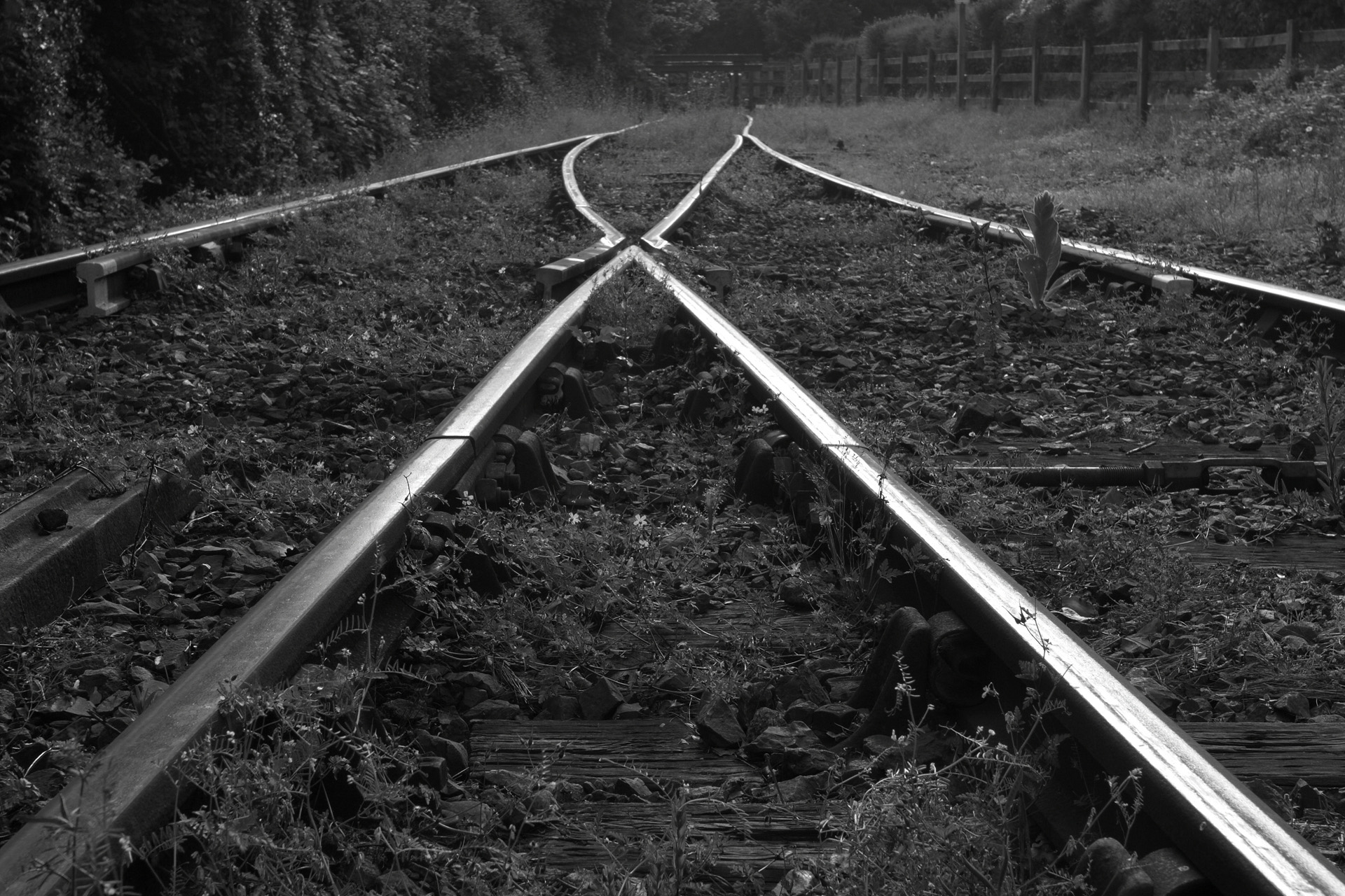 Old train tracks at Boscarne Junction, near Bodmin