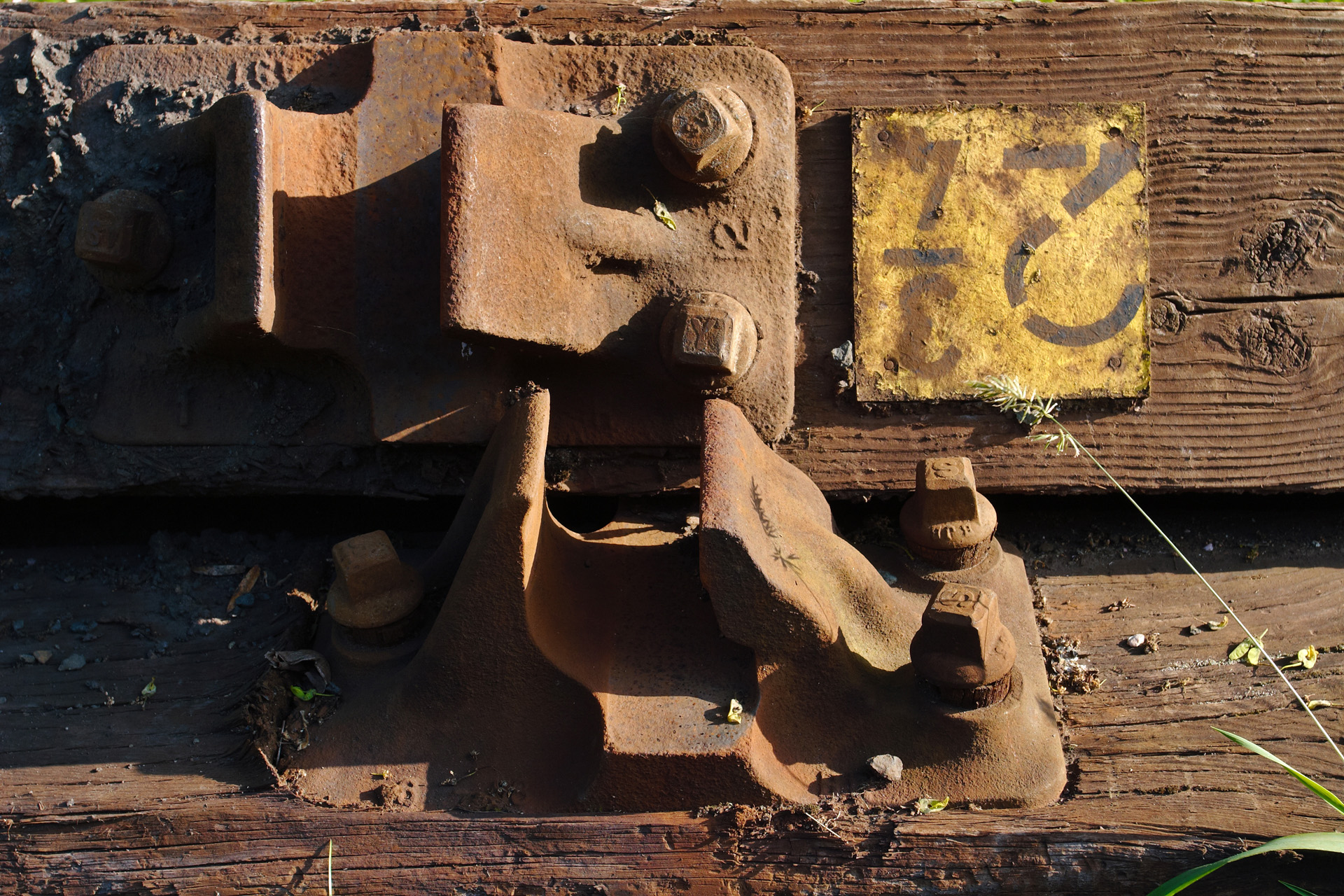 Old railway sleepers beside the Bodmin and Wenford Railway