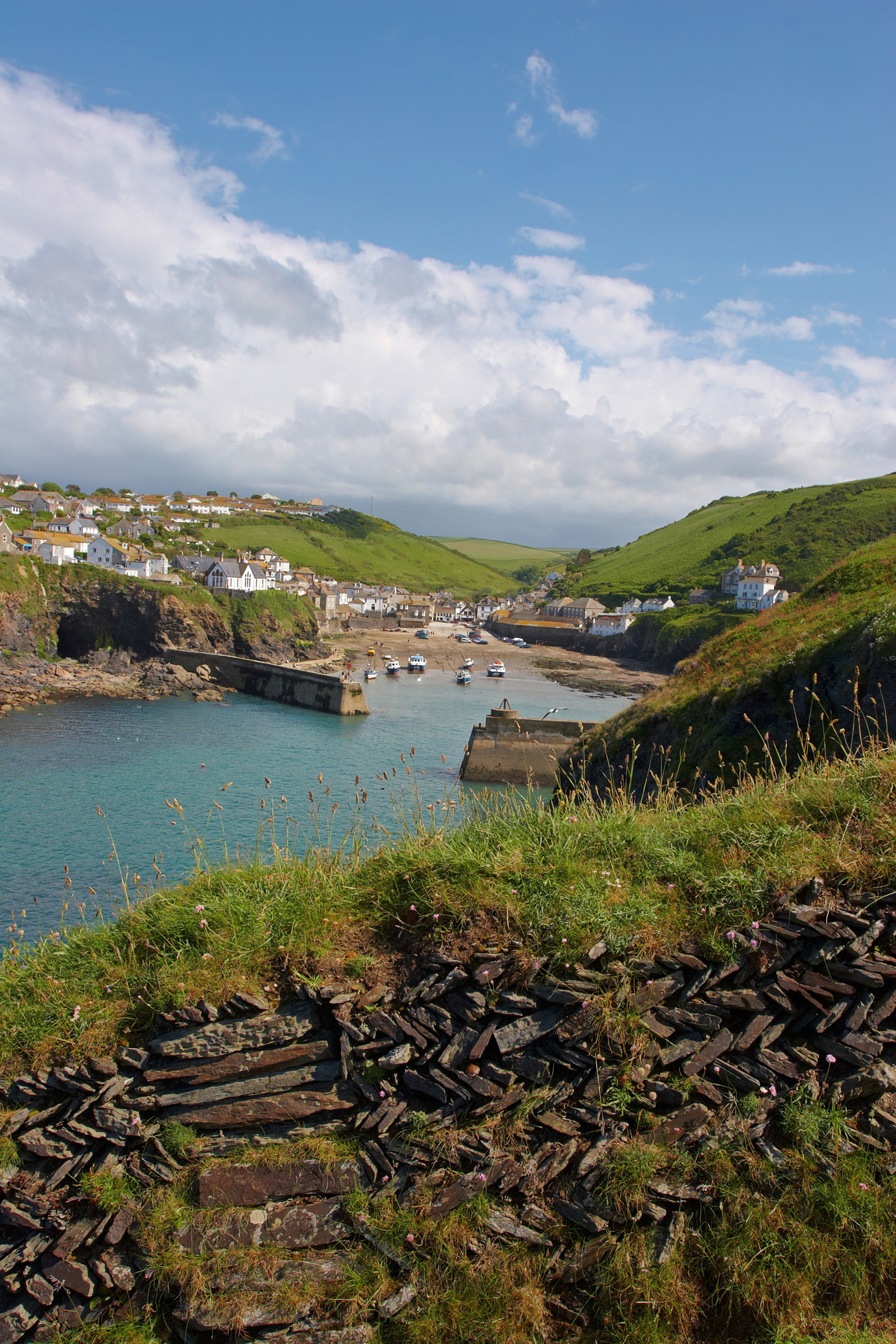 Port Isaac Harbour Walls From The Coastal Path