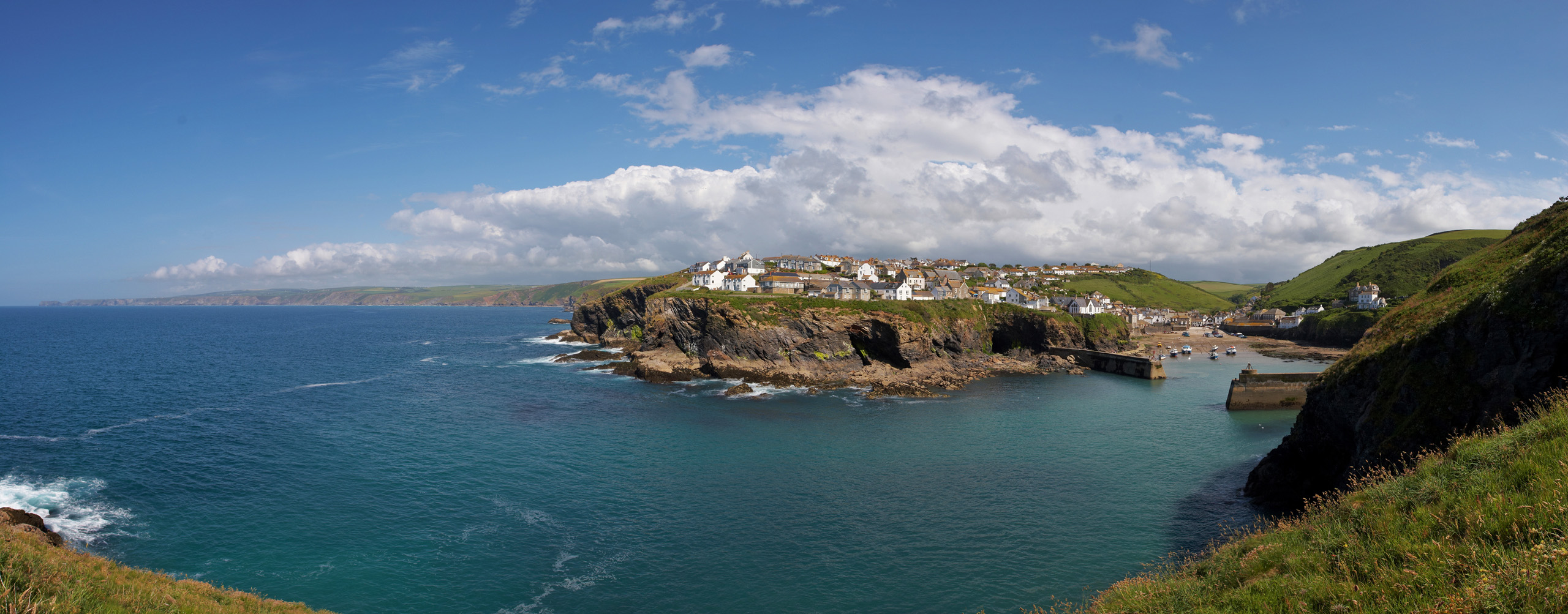 Port Isaac From The Cliffs Panorama