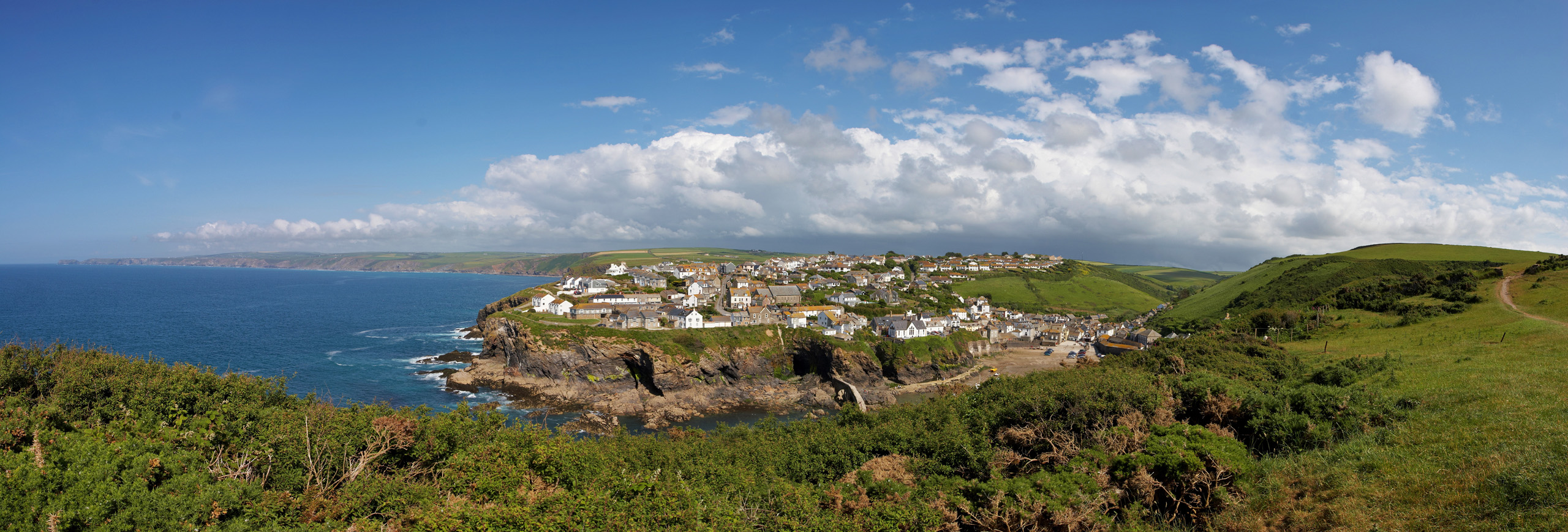 Port Isaac From The Cliffs Panorama
