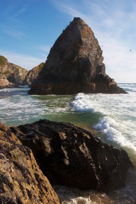 Bedruthan Steps Rock Stack In The Waves