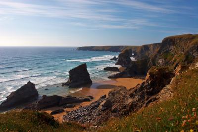 Bedruthan Steps At Sunset