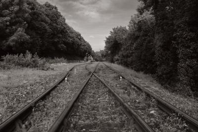 Borcarne Junction Station and tracks on the Bodmin and Wenford R