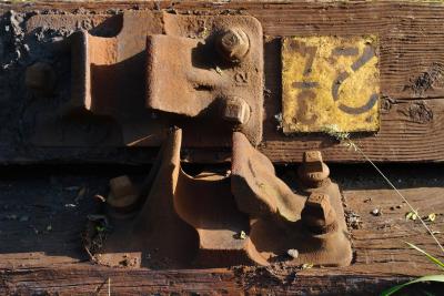 Old railway sleepers beside the Bodmin and Wenford Railway