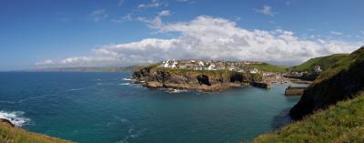Port Isaac From The Cliffs Panorama