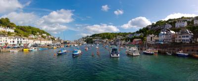 Looe river panorama from the bridge