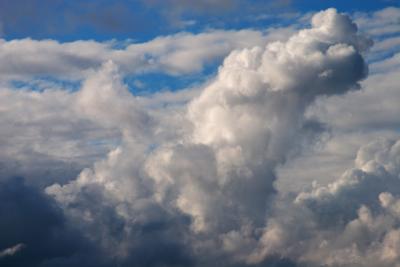 Summer cumulo-nimbus clouds building